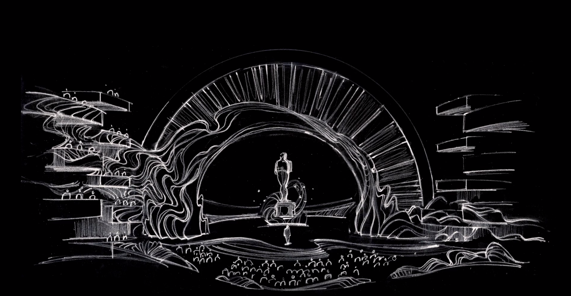 Oscars 2019 — David Korins chalk sketch