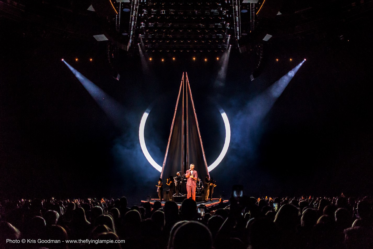 Sam Smith — circular portal and red costume