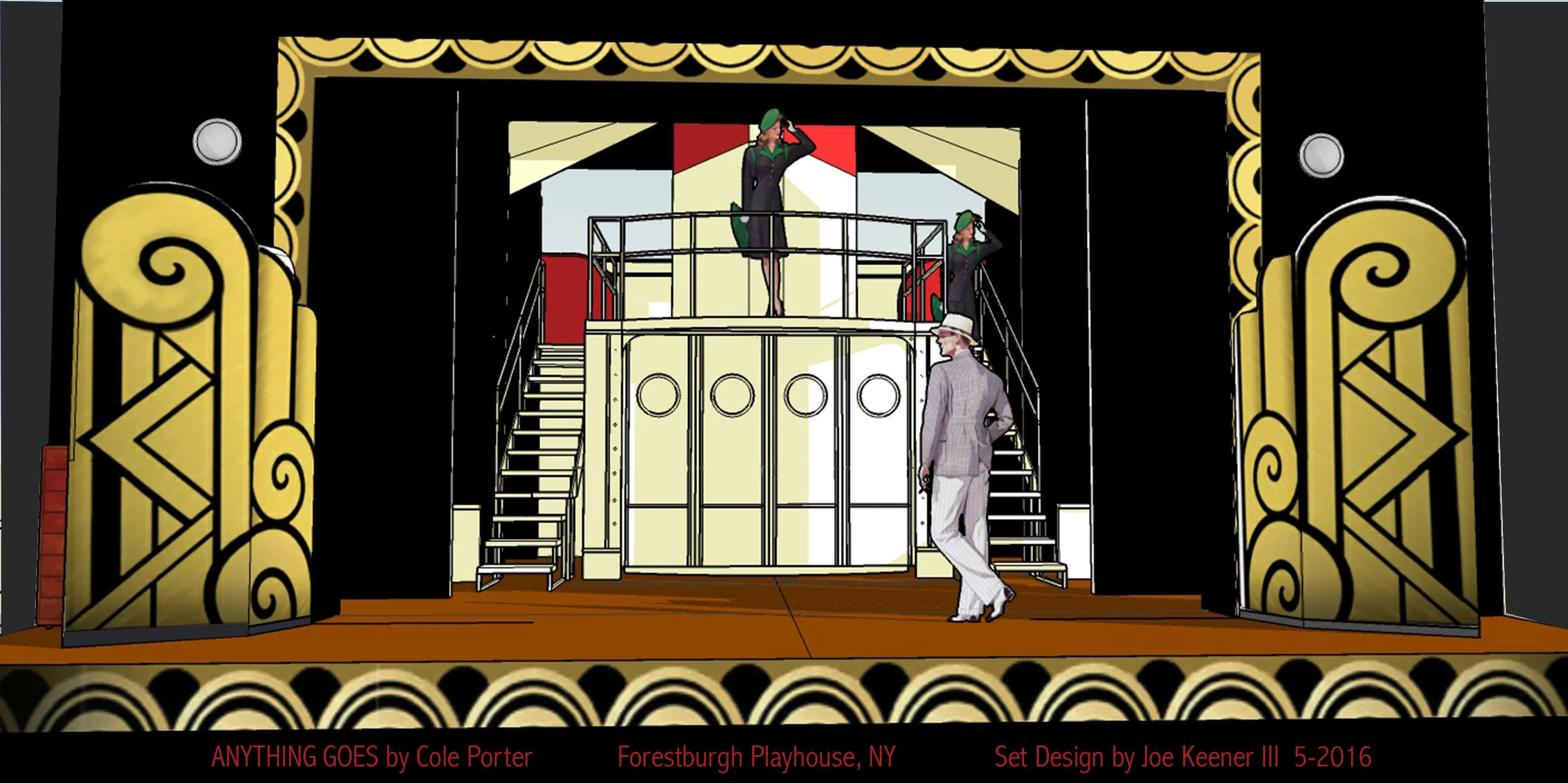 Anything Goes — full Art Deco set rendering