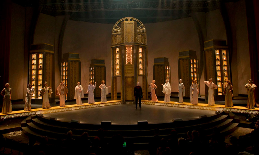 Golden opera stage — monumental symmetry